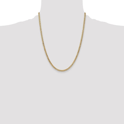 14K Gelbgold 3.35mm Halbmassiv Panzer Halskette