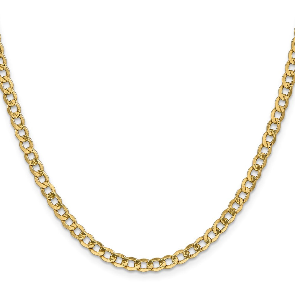 14K Gelbgold 4.3mm Halbmassiv Panzer Halskette