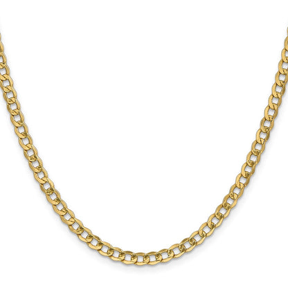 14K Gelbgold 4.3mm Halbmassiv Panzer Halskette