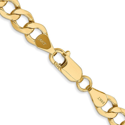 14K Gelbgold 6.5mm Halbmassiv Panzer Halskette
