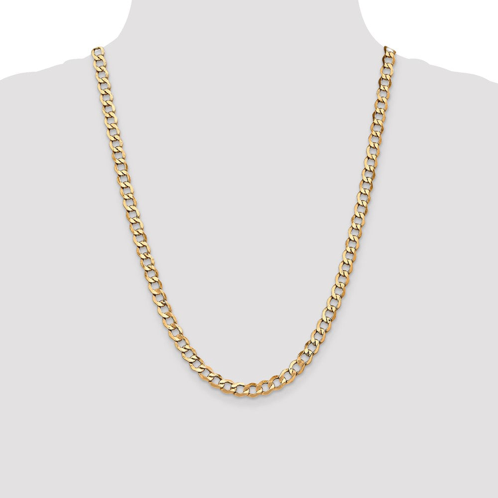 14K Gelbgold 6.5mm Halbmassiv Panzer Halskette