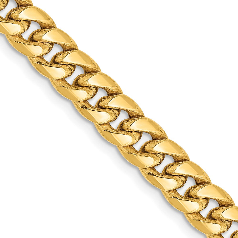 14K Gelbgold 6mm Halbmassiv Miami Kubanisch Halskette