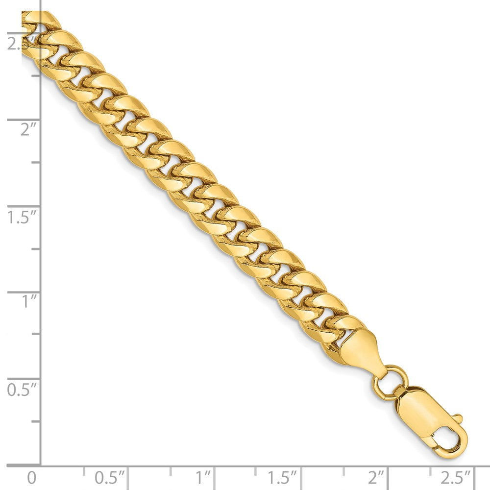 14K Gelbgold 6.75mm Halbmassiv Miami Kubanisch Halskette