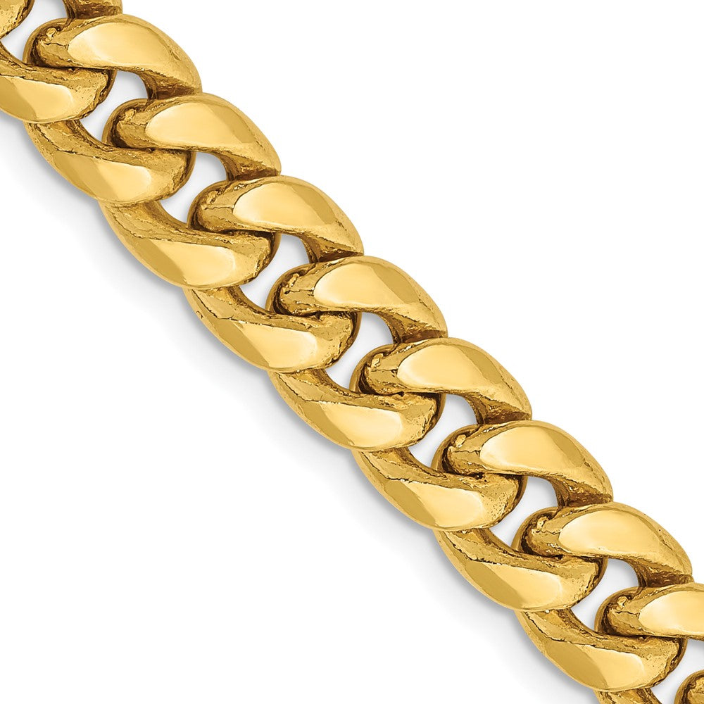 14K Gelbgold 7.3mm Halbmassiv Miami Kubanisch Halskette