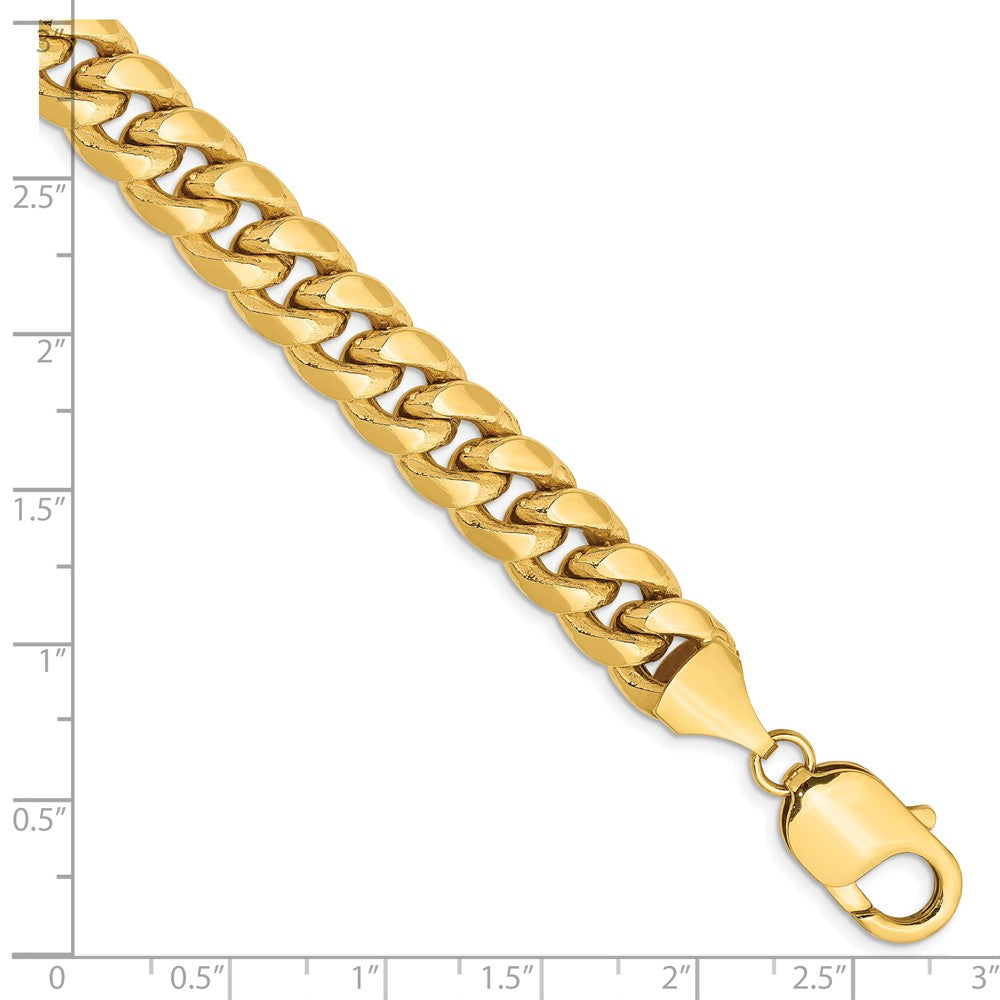 14K Gelbgold 9.3mm Halbmassiv Miami Kubanisch Gliederarmband