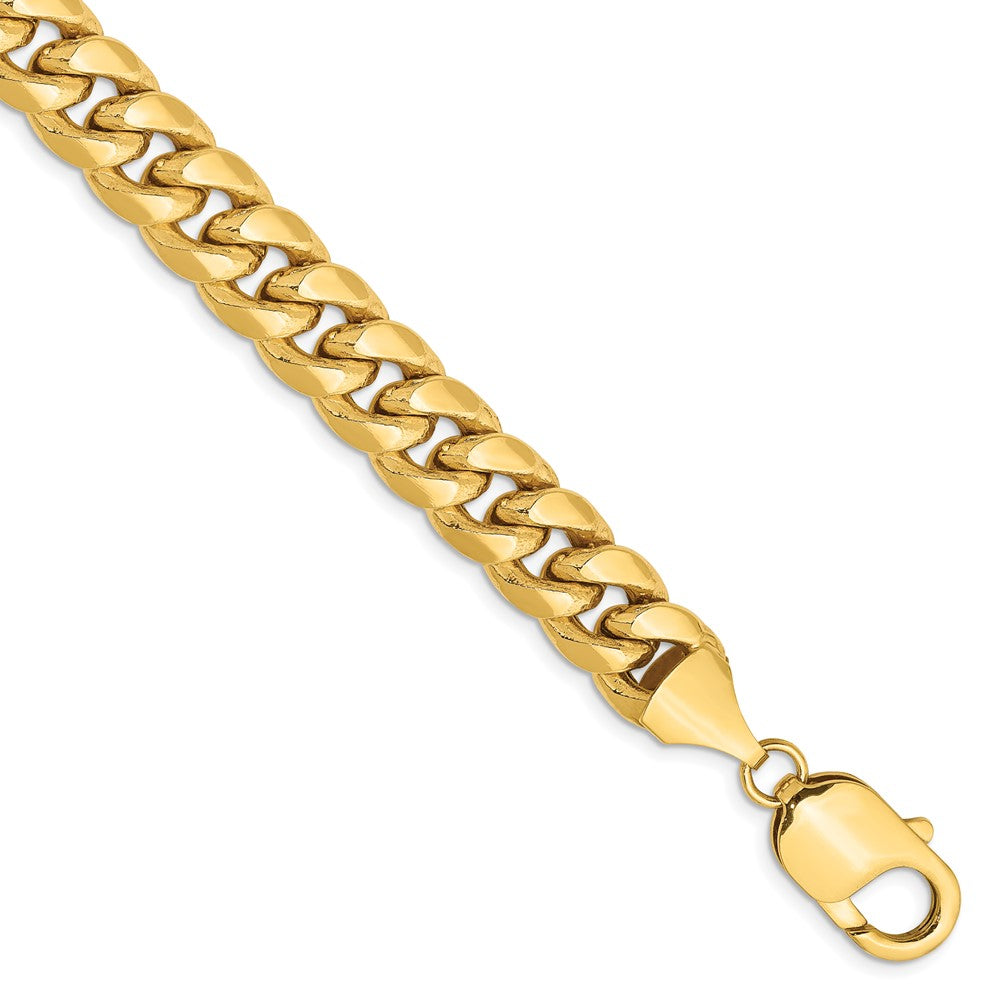 14K Gelbgold 9.3mm Halbmassiv Miami Kubanisch Gliederarmband