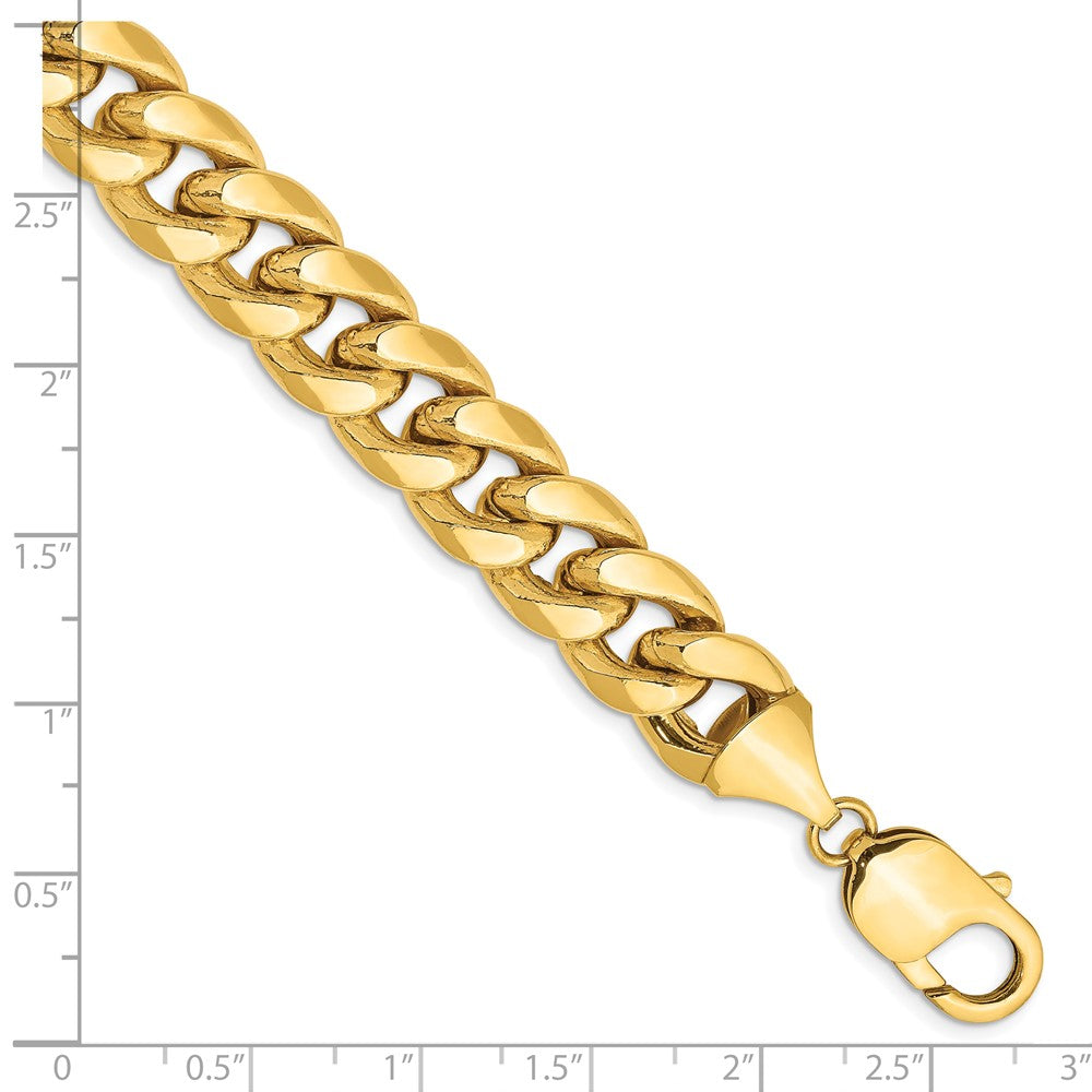 14K Gelbgold 11mm Halbmassiv Miami Kubanisch Gliederarmband