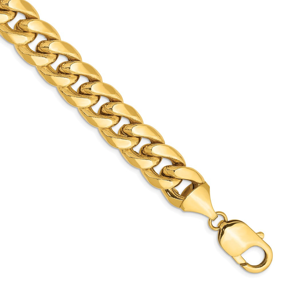 14K Gelbgold 11mm Halbmassiv Miami Kubanisch Gliederarmband