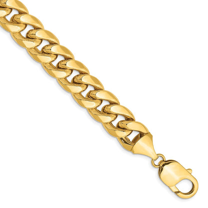 14K Gelbgold 11mm Halbmassiv Miami Kubanisch Gliederarmband