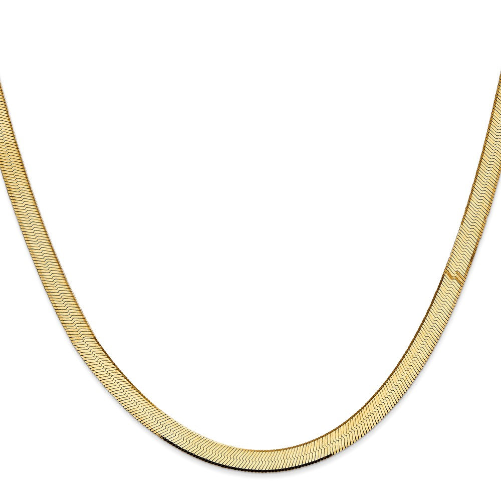 14K Gelbgold 5.5mm Silky Fischgrät Halskette