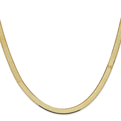 14K Gelbgold 5.5mm Silky Fischgrät Halskette
