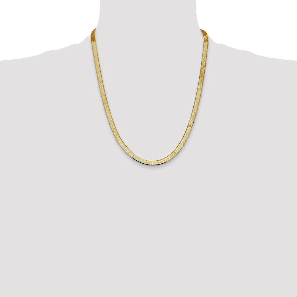 14K Gelbgold 5.5mm Silky Fischgrät Halskette