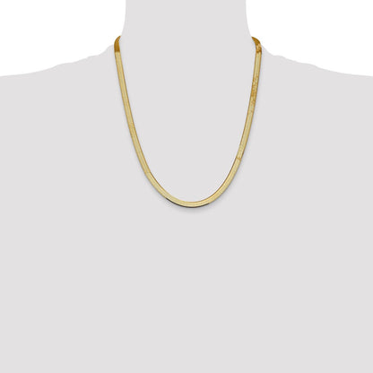 14K Gelbgold 5.5mm Silky Fischgrät Halskette