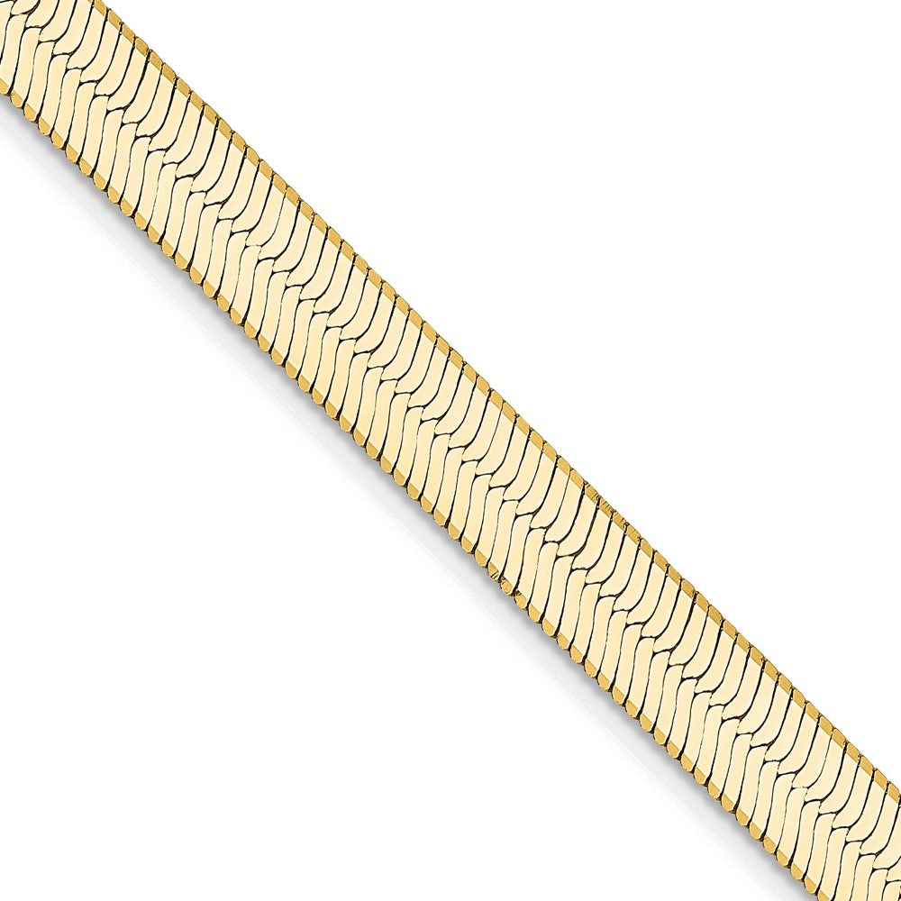 14K Gelbgold 5.5mm Silky Fischgrät Halskette