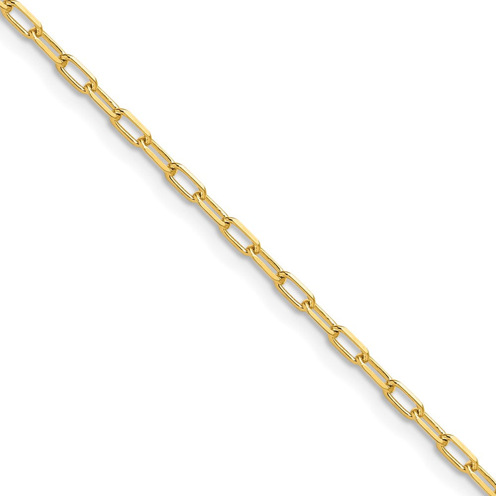 14K Gelbgold 2.2mm Massiv Abgeschrägt Diamantiert Büroklammer Halskette