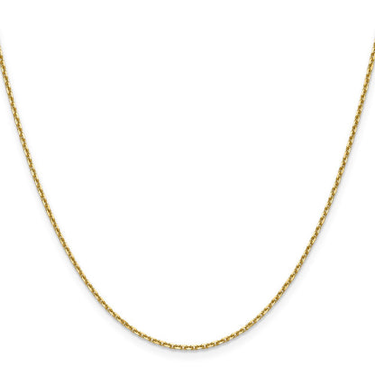 14K Gelbgold 1.5mm Diamantiert Quadratisch Ankerkette Halskette