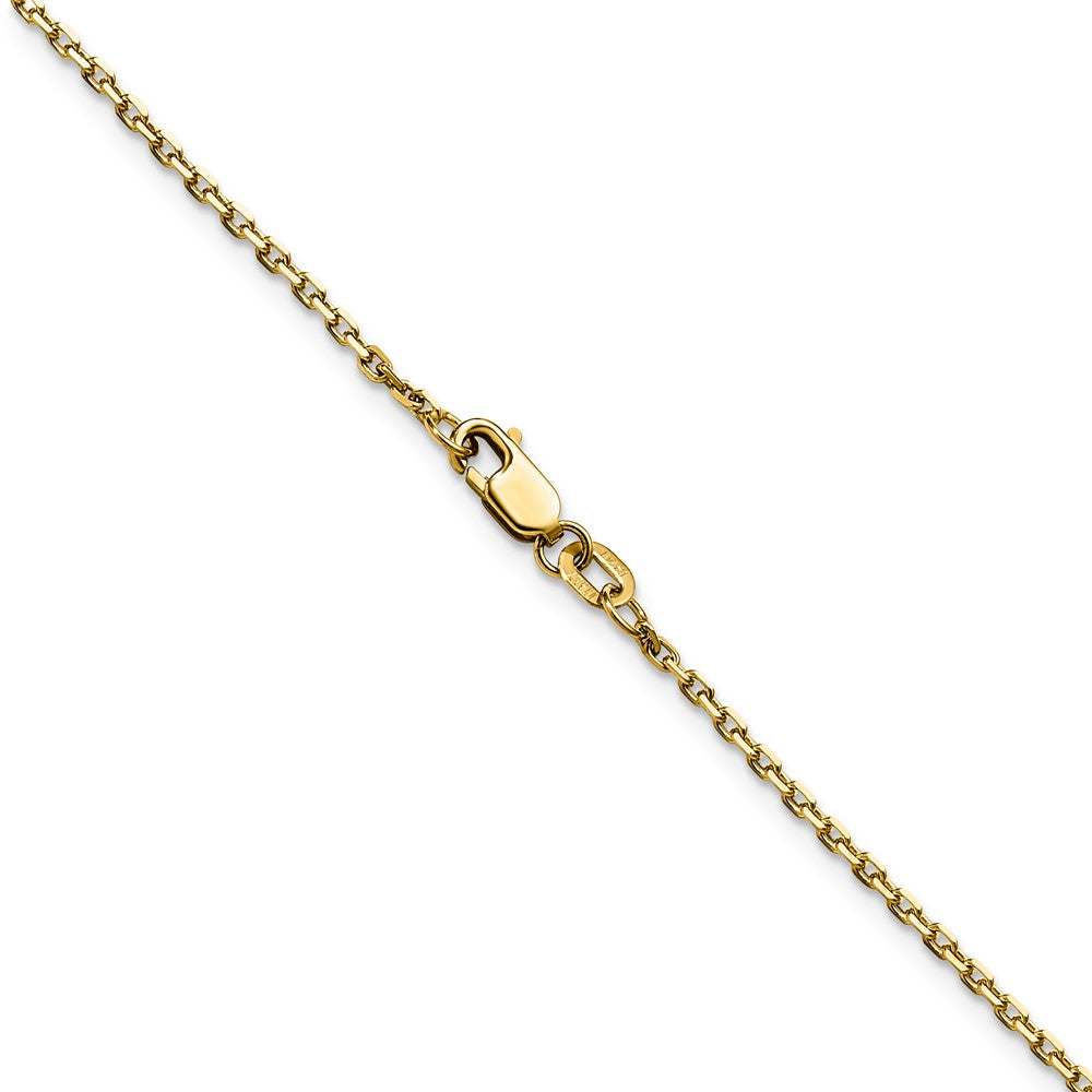 14K Gelbgold 1.5mm Diamantiert Quadratisch Ankerkette Halskette