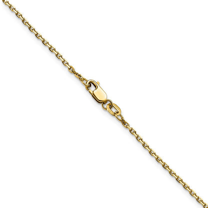 14K Gelbgold 1.5mm Diamantiert Quadratisch Ankerkette Halskette