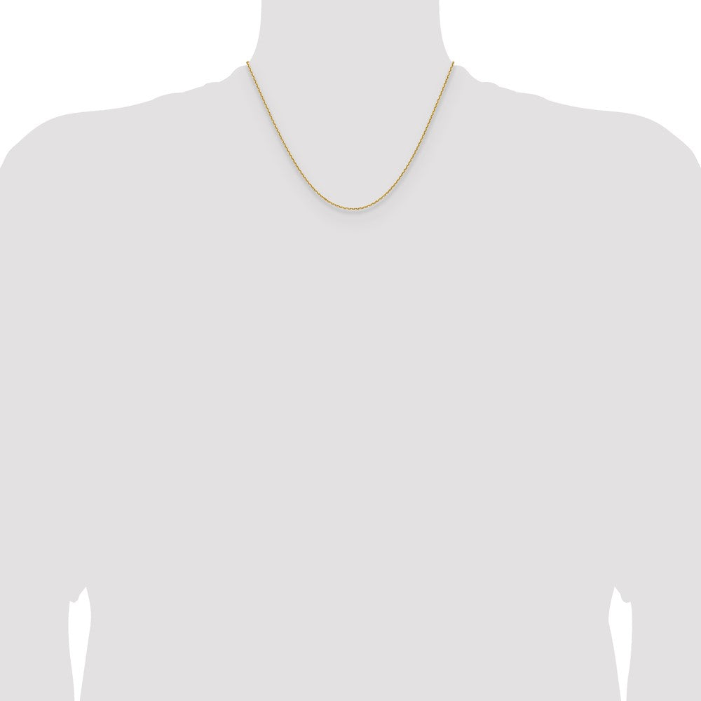 14K Gelbgold 1.5mm Diamantiert Quadratisch Ankerkette Halskette