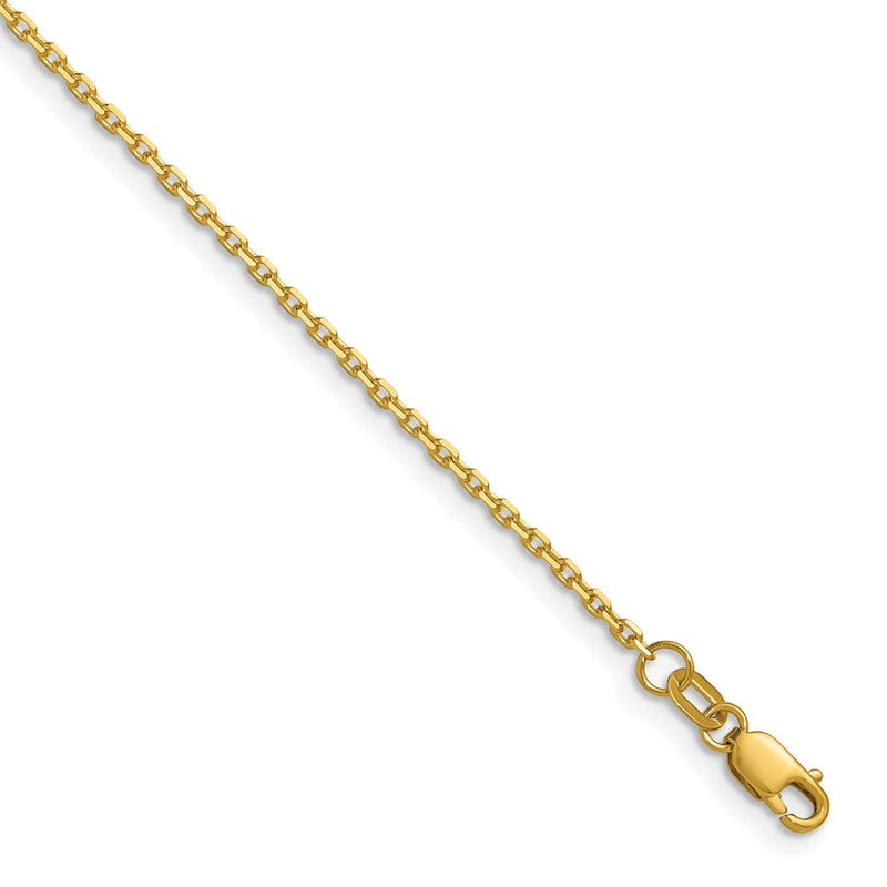 14K Gelbgold 1.5mm Diamantiert Quadratisch Ankerkette Halskette
