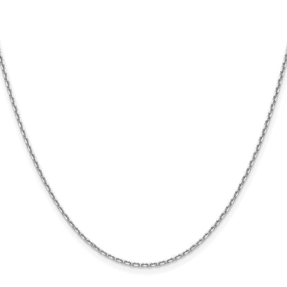 14K Weißgold 1.5mm Diamantiert Quadratisch Ankerkette Halskette