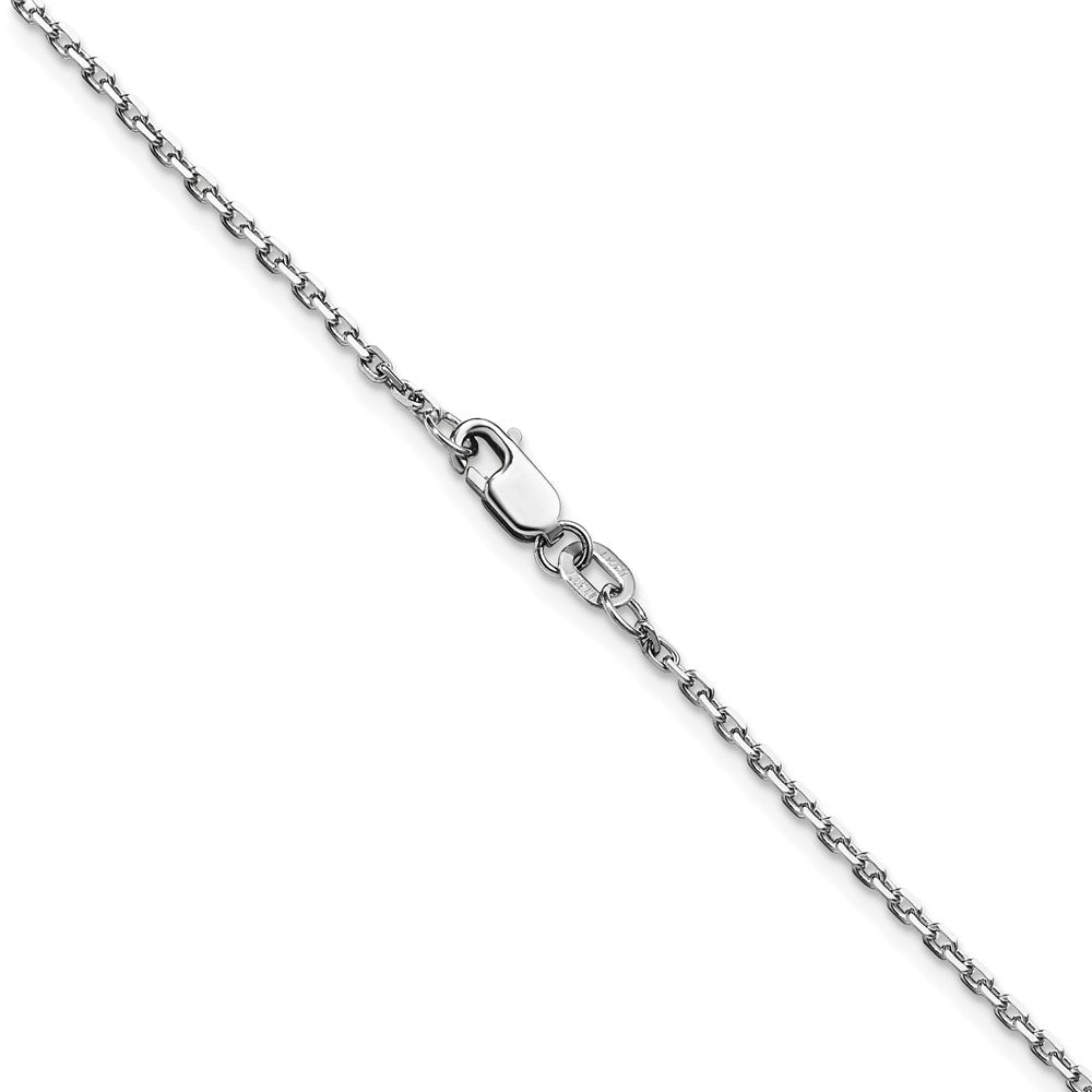 14K Weißgold 1.5mm Diamantiert Quadratisch Ankerkette Halskette