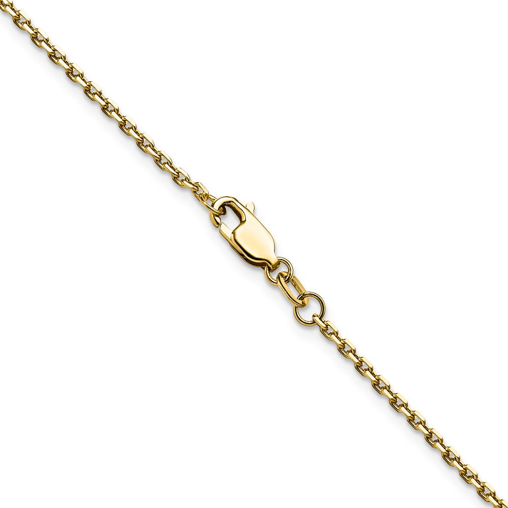 14K Gelbgold 1.65mm Diamantiert Quadratisch Ankerkette Halskette