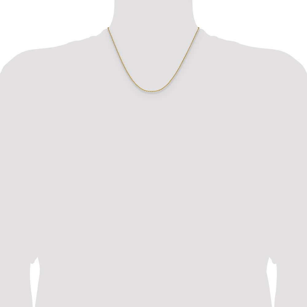 14K Gelbgold 1.65mm Diamantiert Quadratisch Ankerkette Halskette