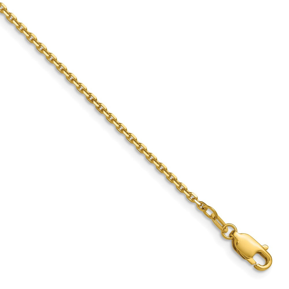 14K Gelbgold 1.65mm Diamantiert Quadratisch Ankerkette Halskette