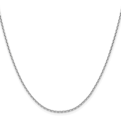 14K Weißgold 1.65mm Diamantiert Quadratisch Ankerkette Halskette