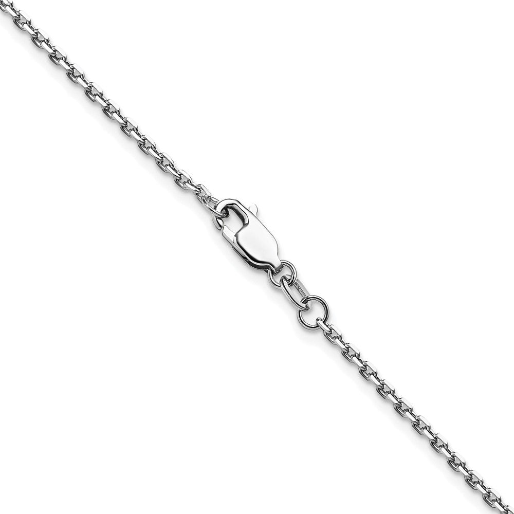 14K Weißgold 1.65mm Diamantiert Quadratisch Ankerkette Halskette