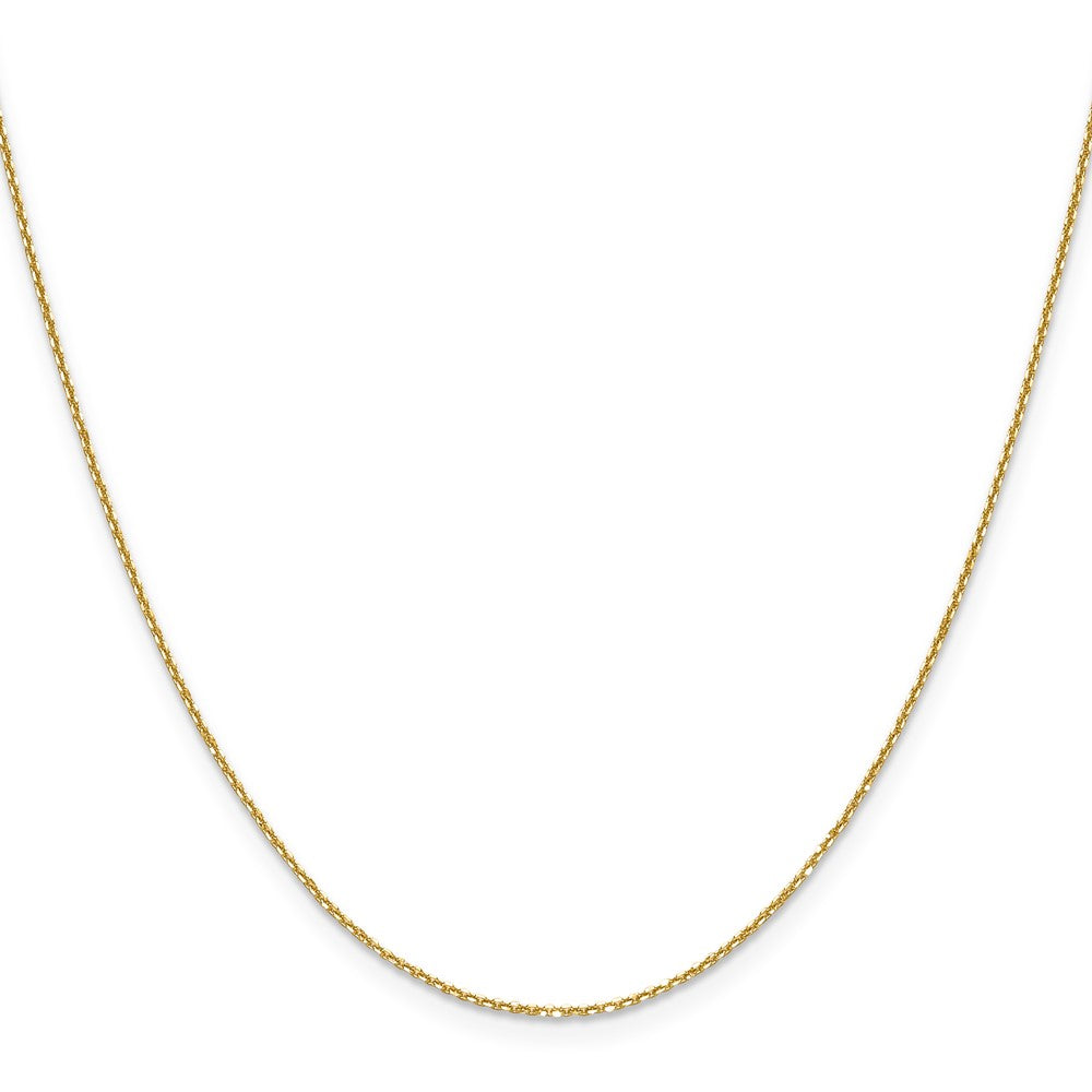 14K Gelbgold 1.1mm Diamantiert Rund Ankerkette Halskette