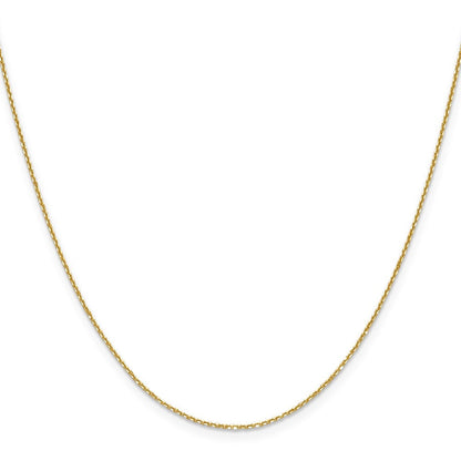 14K Gelbgold 1.1mm Diamantiert Rund Ankerkette Halskette