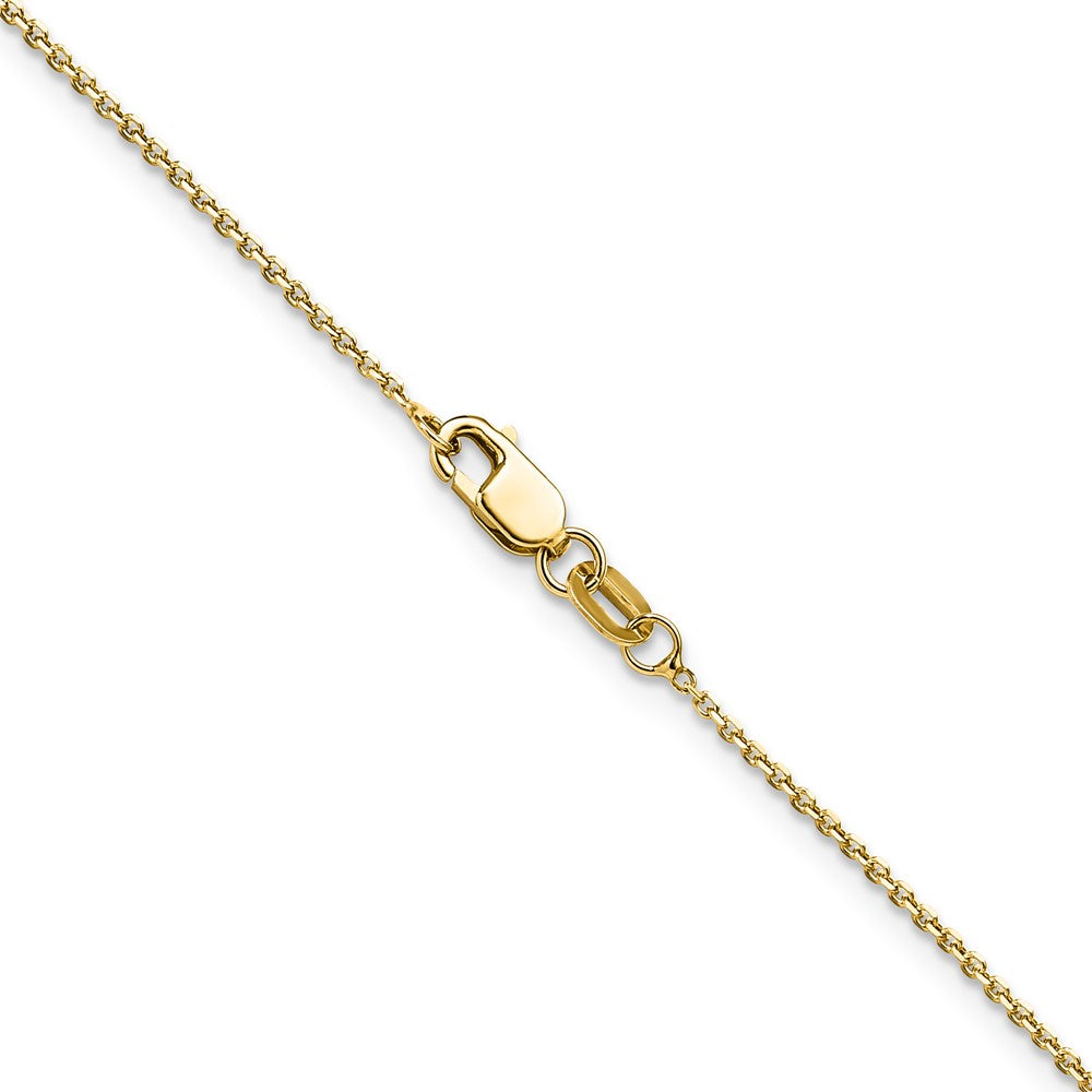 14K Gelbgold 1.1mm Diamantiert Rund Ankerkette Halskette