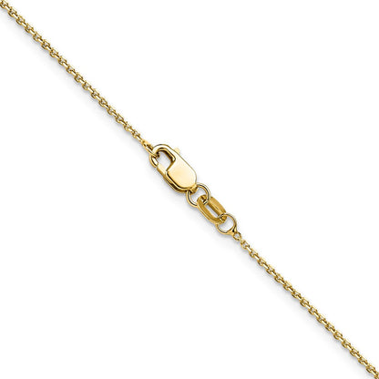 14K Gelbgold 1.1mm Diamantiert Rund Ankerkette Halskette