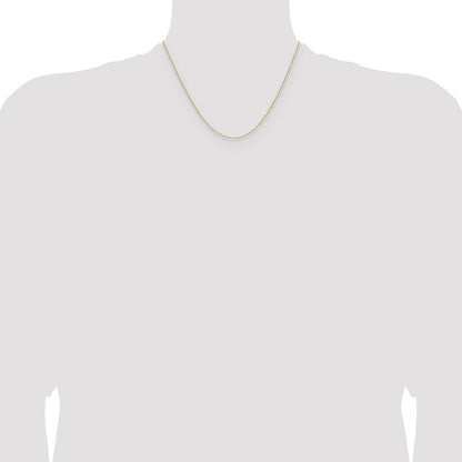 14K Gelbgold 1.1mm Diamantiert Rund Ankerkette Halskette