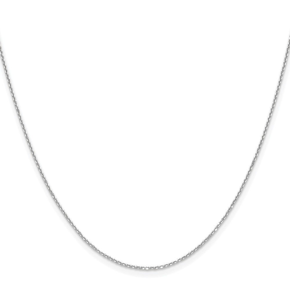 14K Weißgold 1.1mm Diamantiert Rund Ankerkette Halskette