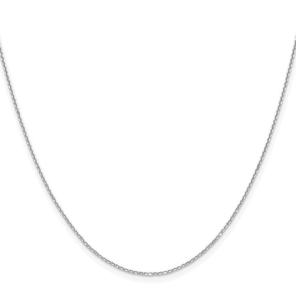14K Weißgold 1.1mm Diamantiert Rund Ankerkette Halskette
