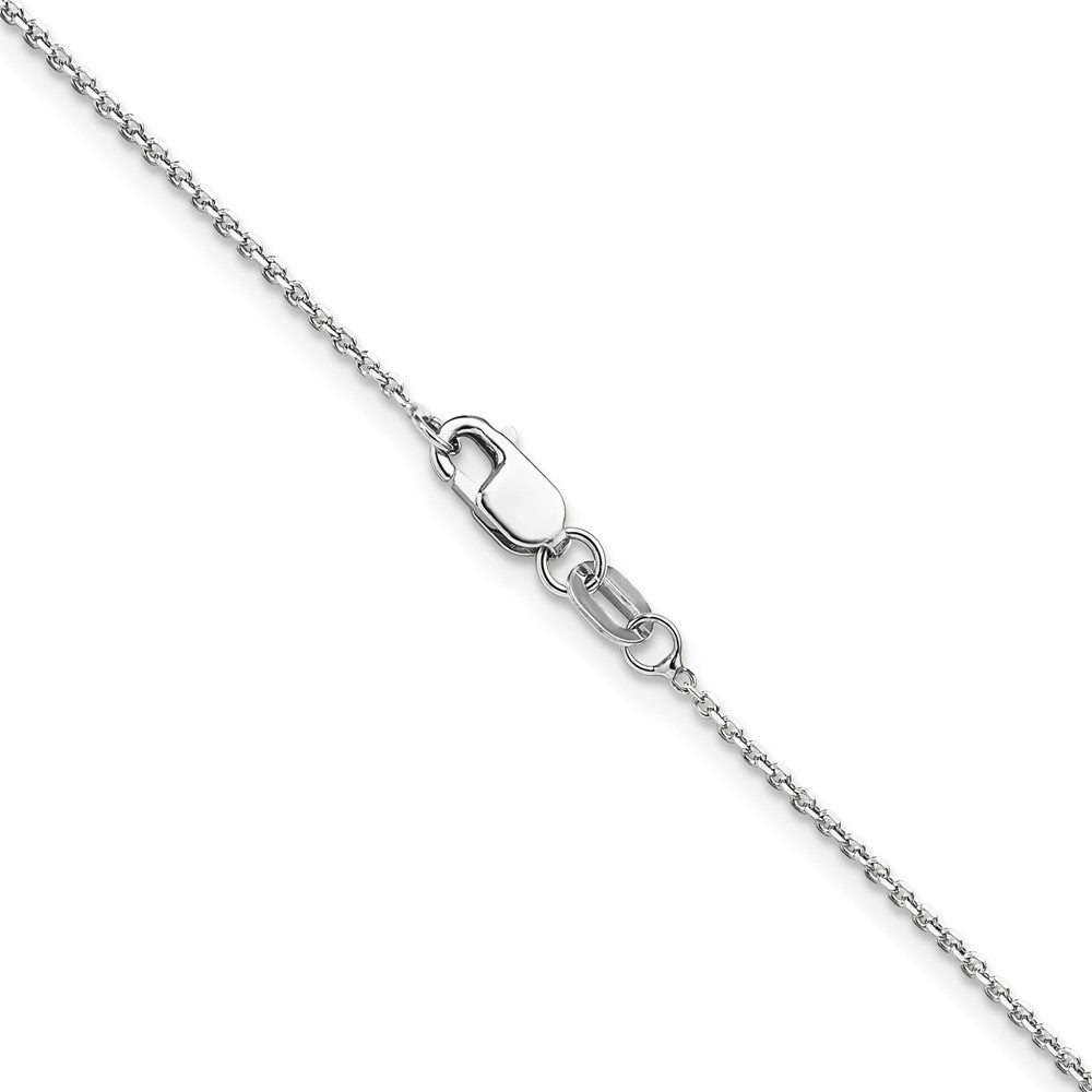 14K Weißgold 1.1mm Diamantiert Rund Ankerkette Halskette