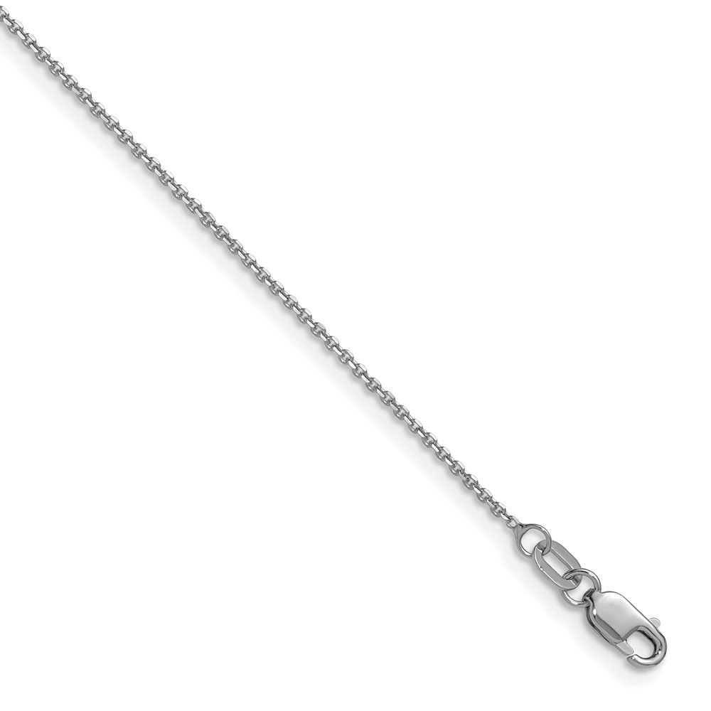 14K Weißgold 1.1mm Diamantiert Rund Ankerkette Halskette
