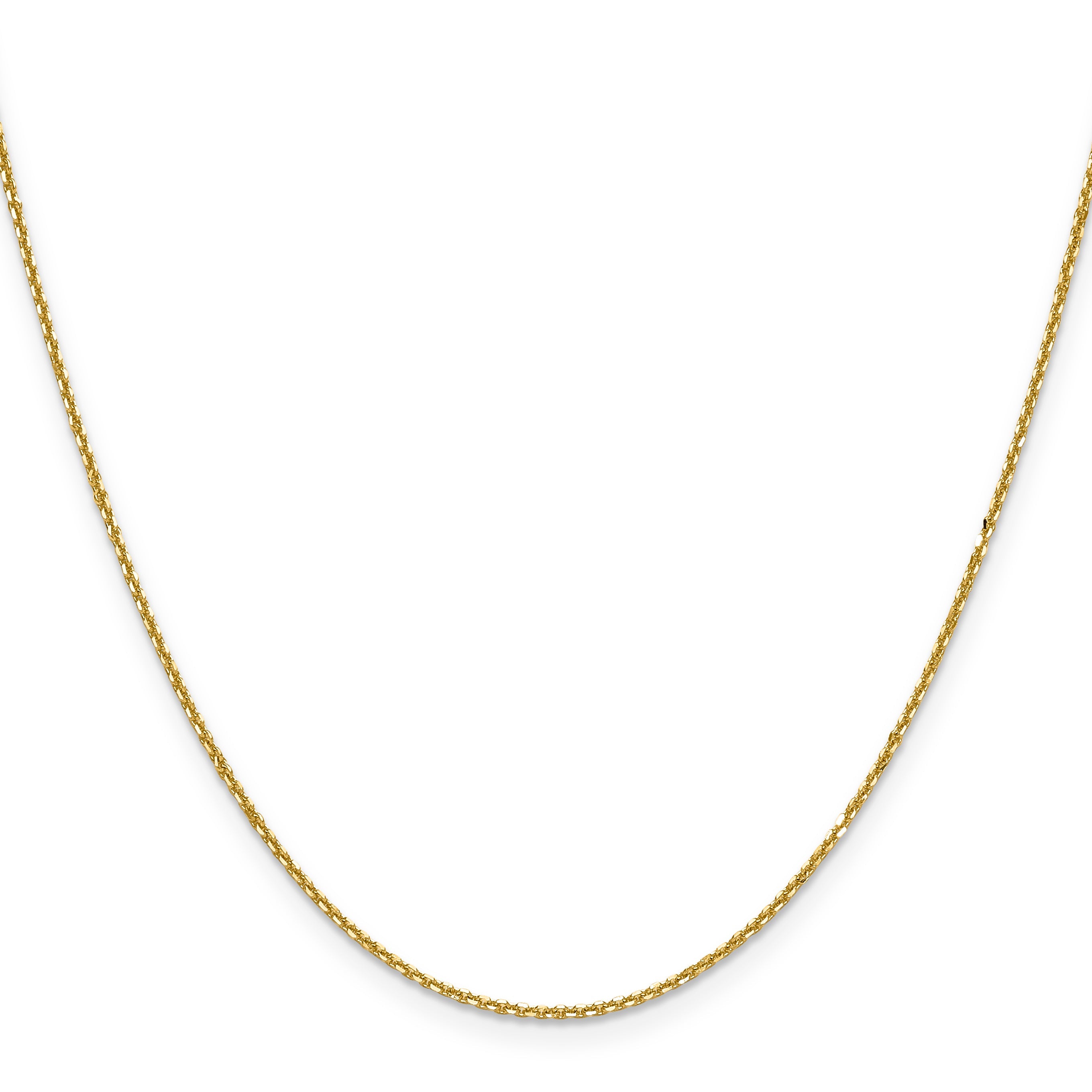 14K Gelbgold 1.25mm Diamantiert Rund Ankerkette Halskette