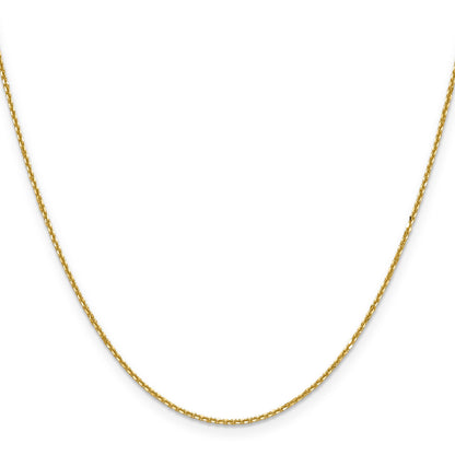 14K Gelbgold 1.25mm Diamantiert Rund Ankerkette Halskette
