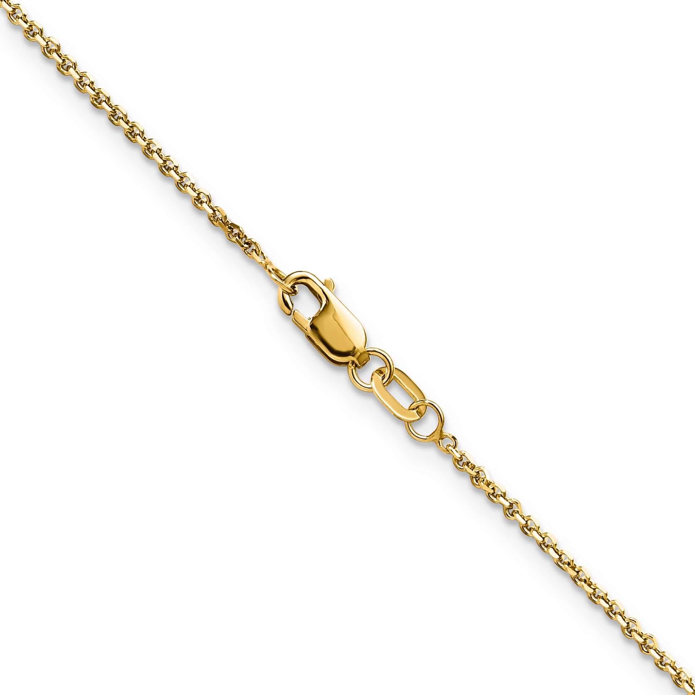 14K Gelbgold 1.25mm Diamantiert Rund Ankerkette Halskette