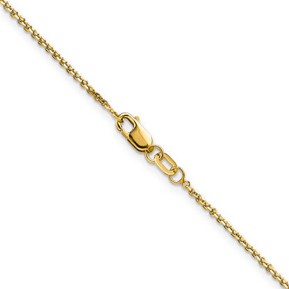 14K Gelbgold 1.25mm Diamantiert Rund Ankerkette Halskette
