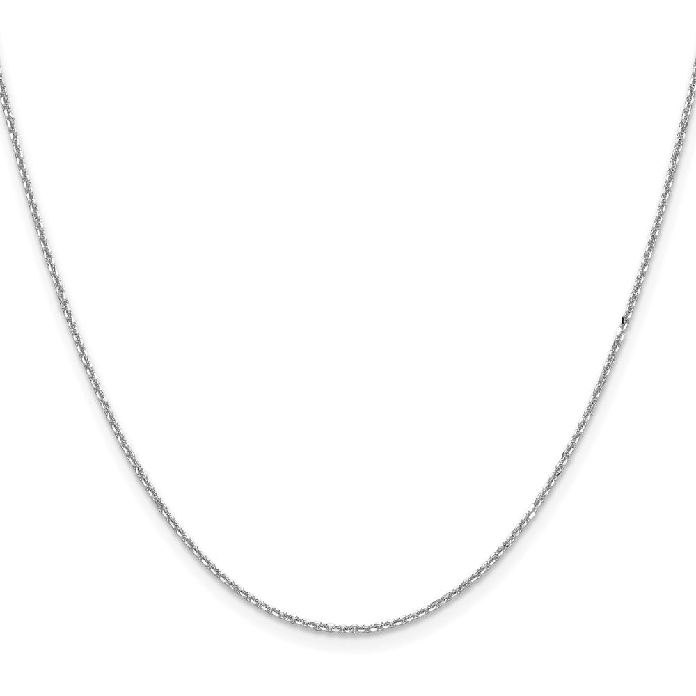 14K Weißgold 1.25mm Diamantiert Rund Ankerkette Halskette