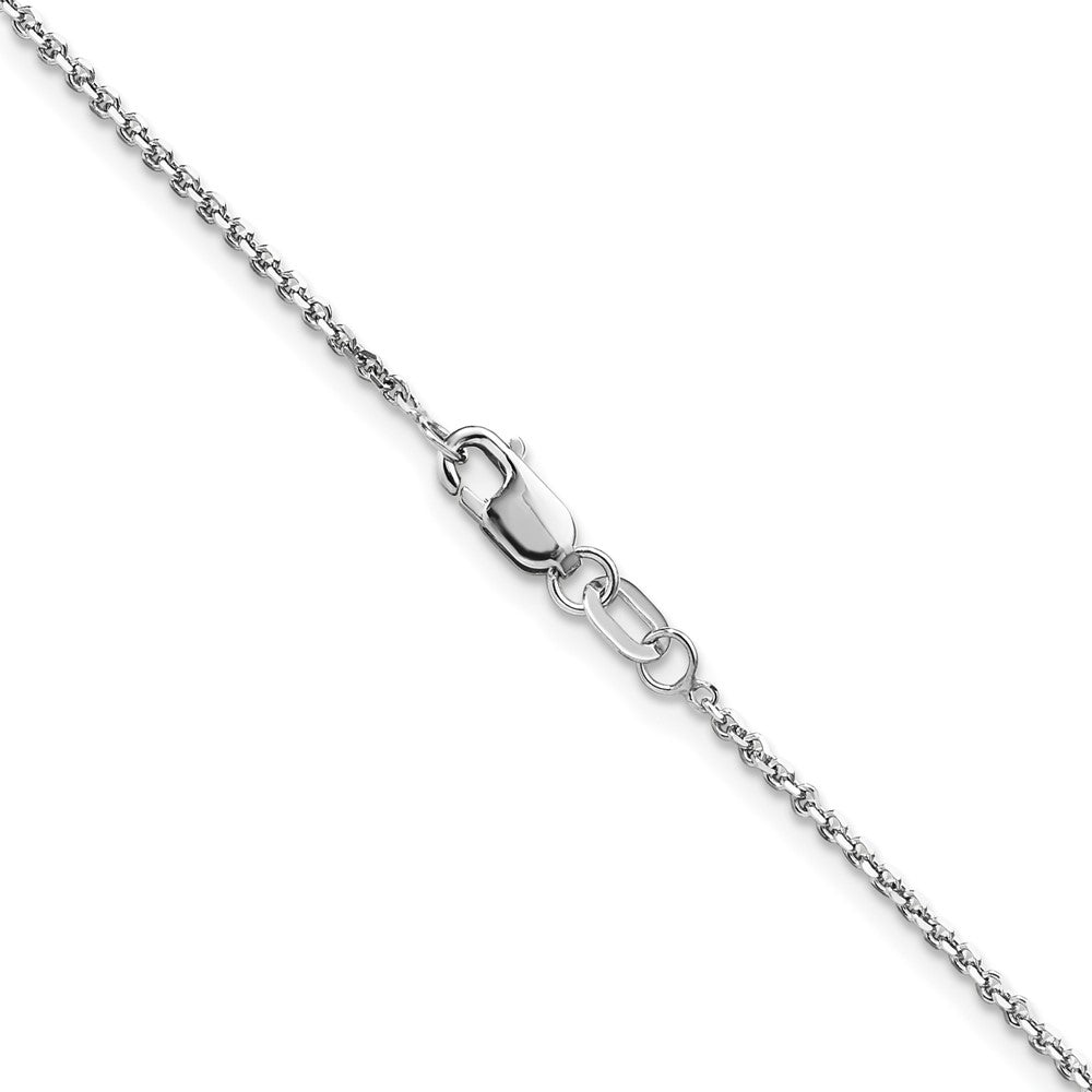 14K Weißgold 1.25mm Diamantiert Rund Ankerkette Halskette