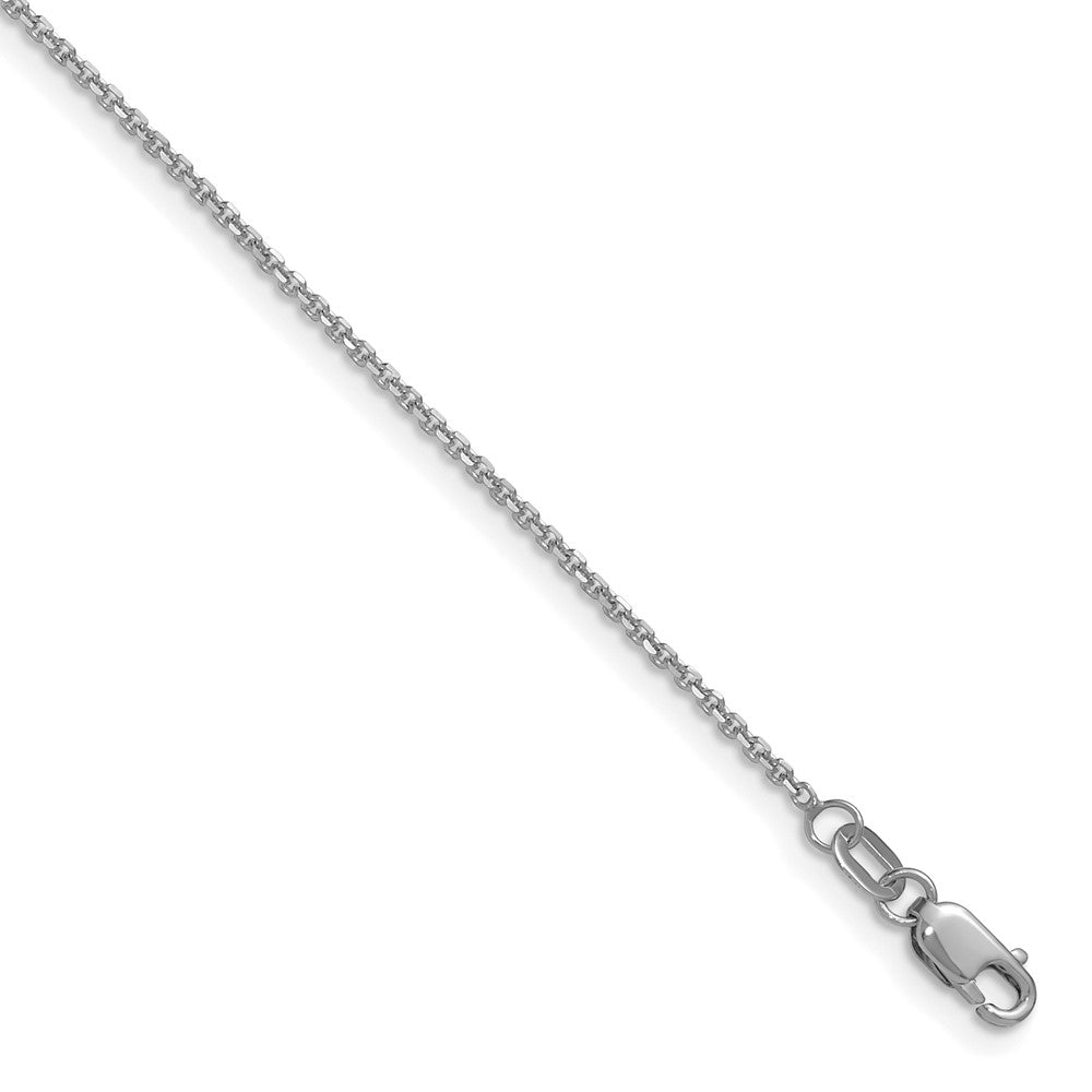 14K Weißgold 1.25mm Diamantiert Rund Ankerkette Halskette