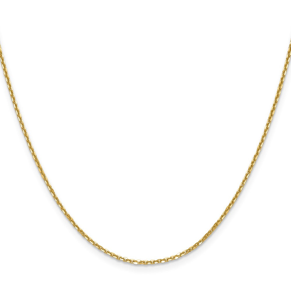 14K Gelbgold 1.45mm Diamantiert Rund Ankerkette Halskette