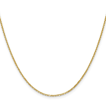 14K Gelbgold 1.45mm Diamantiert Rund Ankerkette Halskette