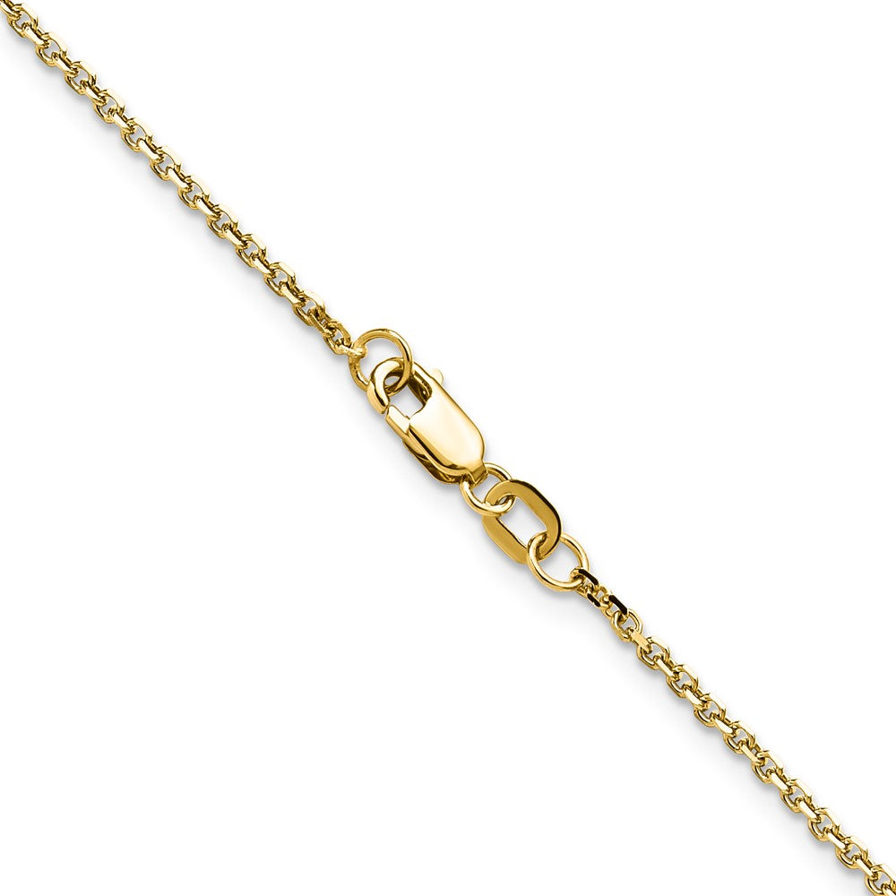 14K Gelbgold 1.45mm Diamantiert Rund Ankerkette Halskette